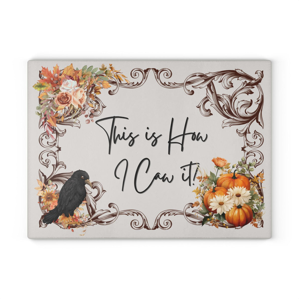 Halloween Fall Host Gifts for Foodies Goth Farmhouse Funny Cutting Board Whimsigoth Edgar Allan Poe BF Gift Raven Lover Realtor Closing Gift