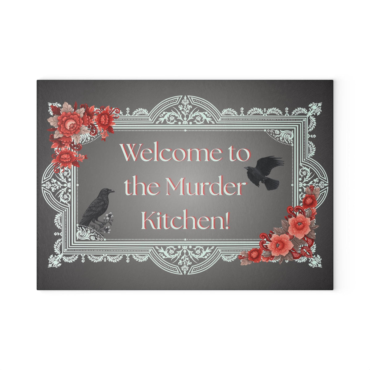 Halloween Cutting Board Kitchen Glass Chopping Board For Haunted Mansion Whimsigoth Edgar Allan Poe Fall Hosting Decor BF Going Away Gift