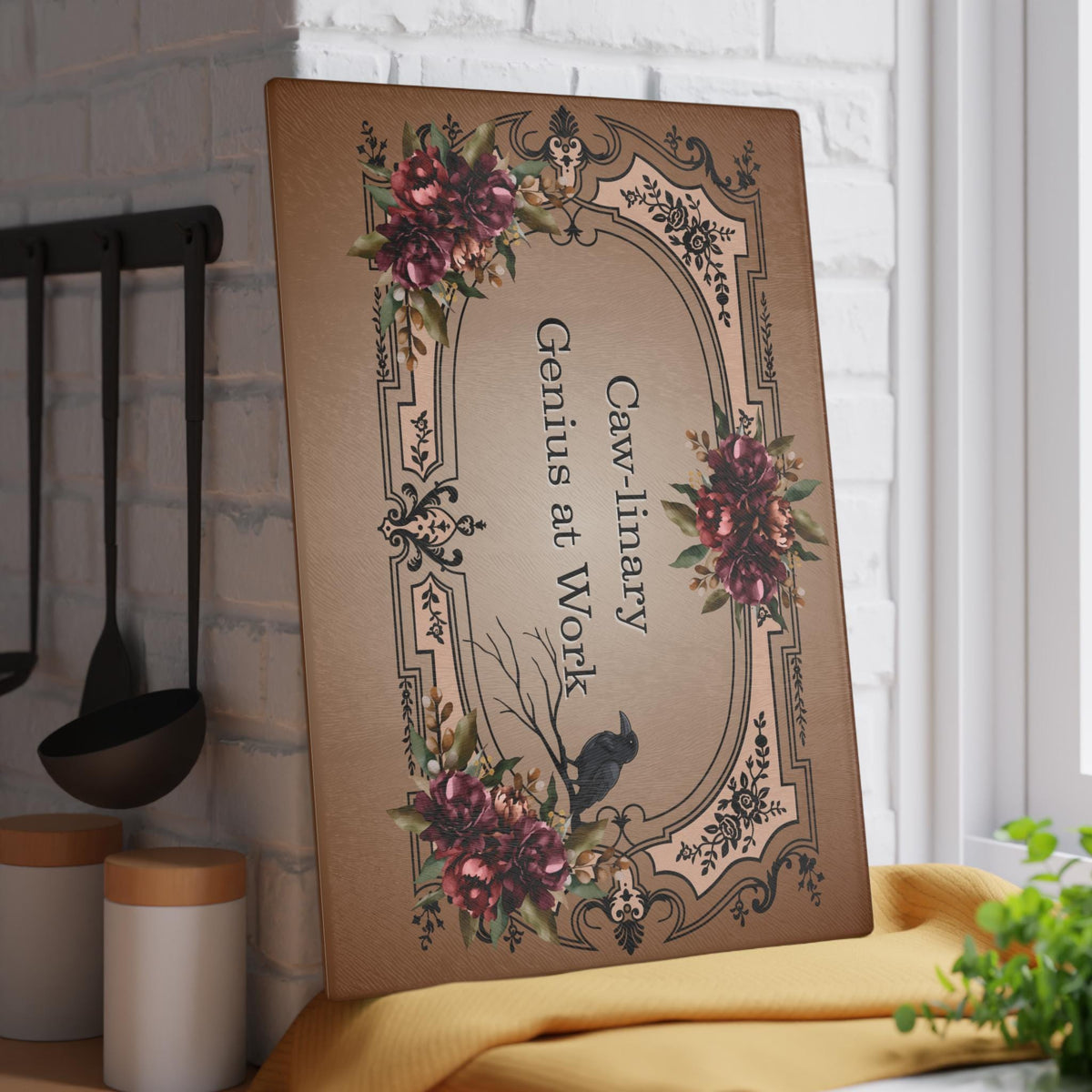 Funny Cutting Board Gifts for Foodies Raven Lover Halloween Fall Host Gift Whimsigoth Home Owner Realtor Closing Gift Edgar Allan Poe Decor