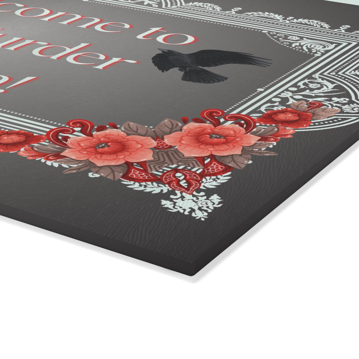 Halloween Cutting Board Kitchen Glass Chopping Board For Haunted Mansion Whimsigoth Edgar Allan Poe Fall Hosting Decor BF Going Away Gift