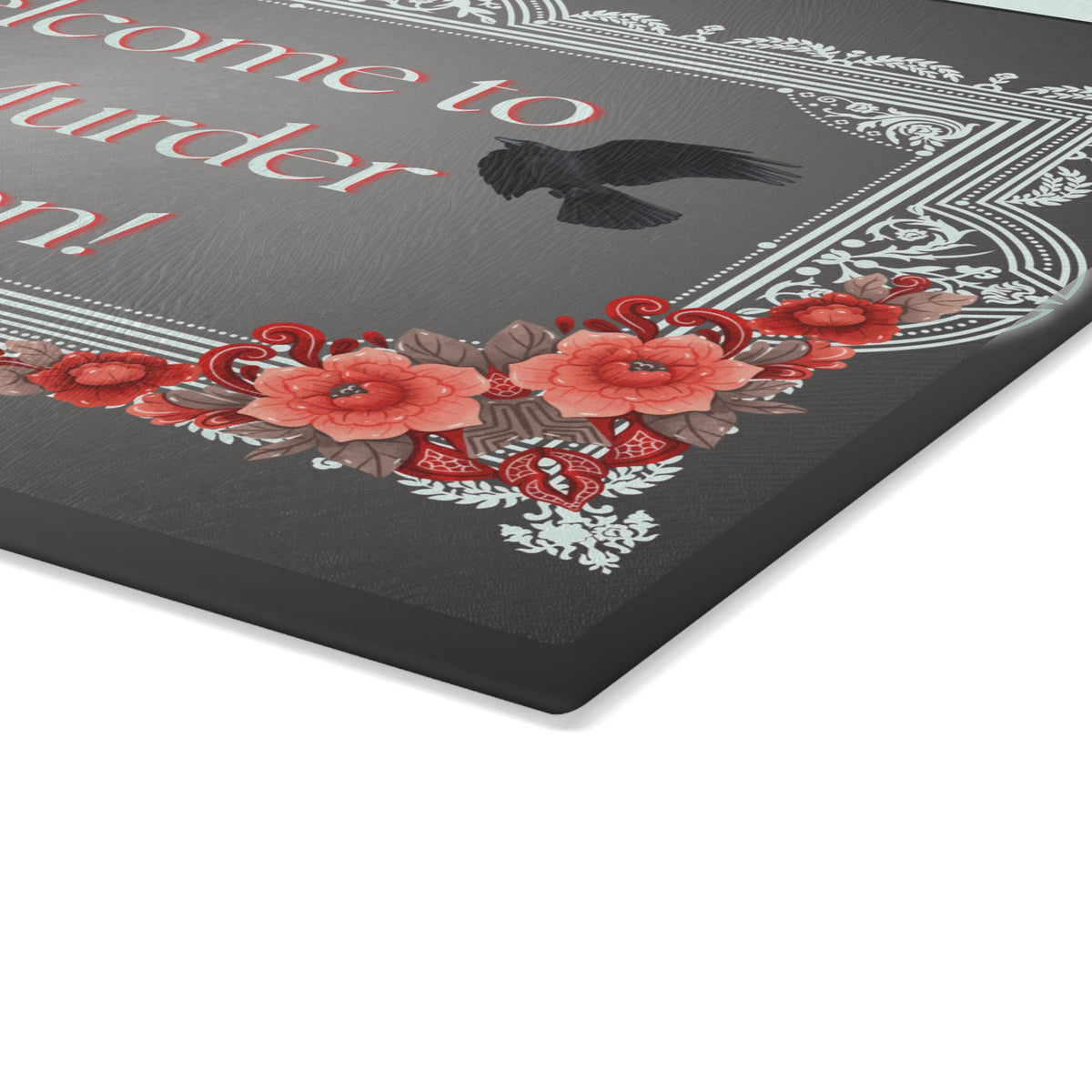 Halloween Cutting Board Kitchen Glass Chopping Board For Haunted Mansion Whimsigoth Edgar Allan Poe Fall Hosting Decor BF Going Away Gift