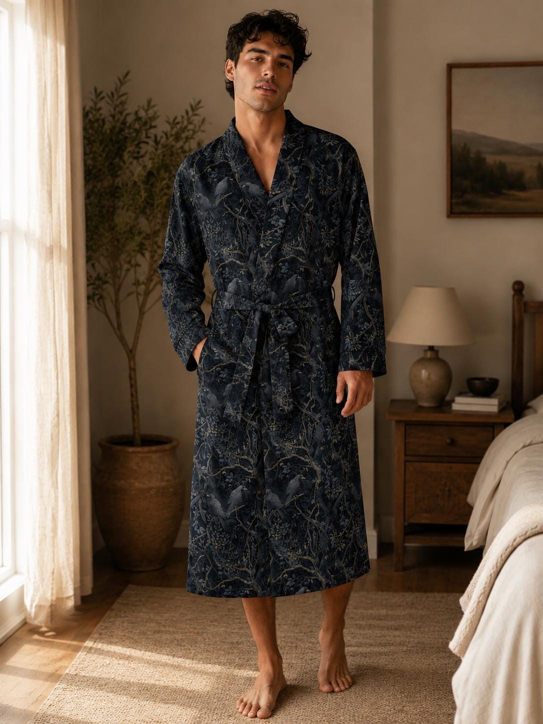 Dark Romance 18th Birthday Gift for Boyfriend William Morris Crow Goth Clothing for Grandpa Dark Academia Pajamas 5th Anniversary Gift