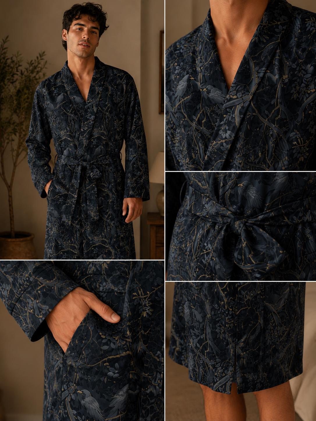 Dark Romance 18th Birthday Gift for Boyfriend William Morris Crow Goth Clothing for Grandpa Dark Academia Pajamas 5th Anniversary Gift