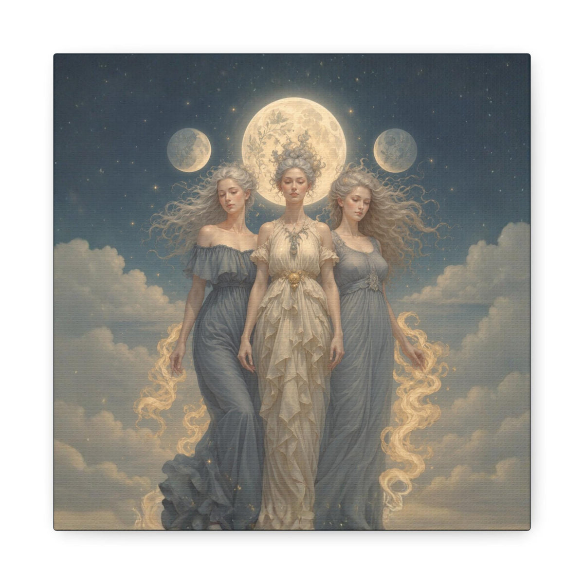Hekate Witch Gift for Bestie 5th Anniversary Gift Triple Moon Goddess Painting Canvas Greek Mythology Aphrodite Hades Hermes Art Nouveau