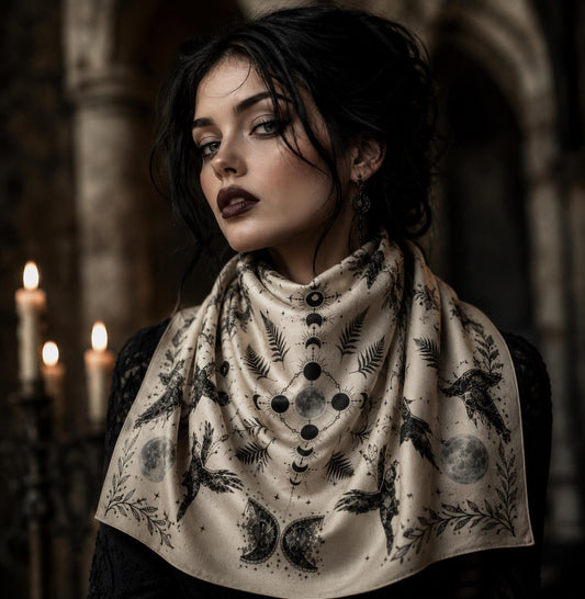 Magical Witch Square Gift for Mom Mystical Head Scarf for Gothic Halloween