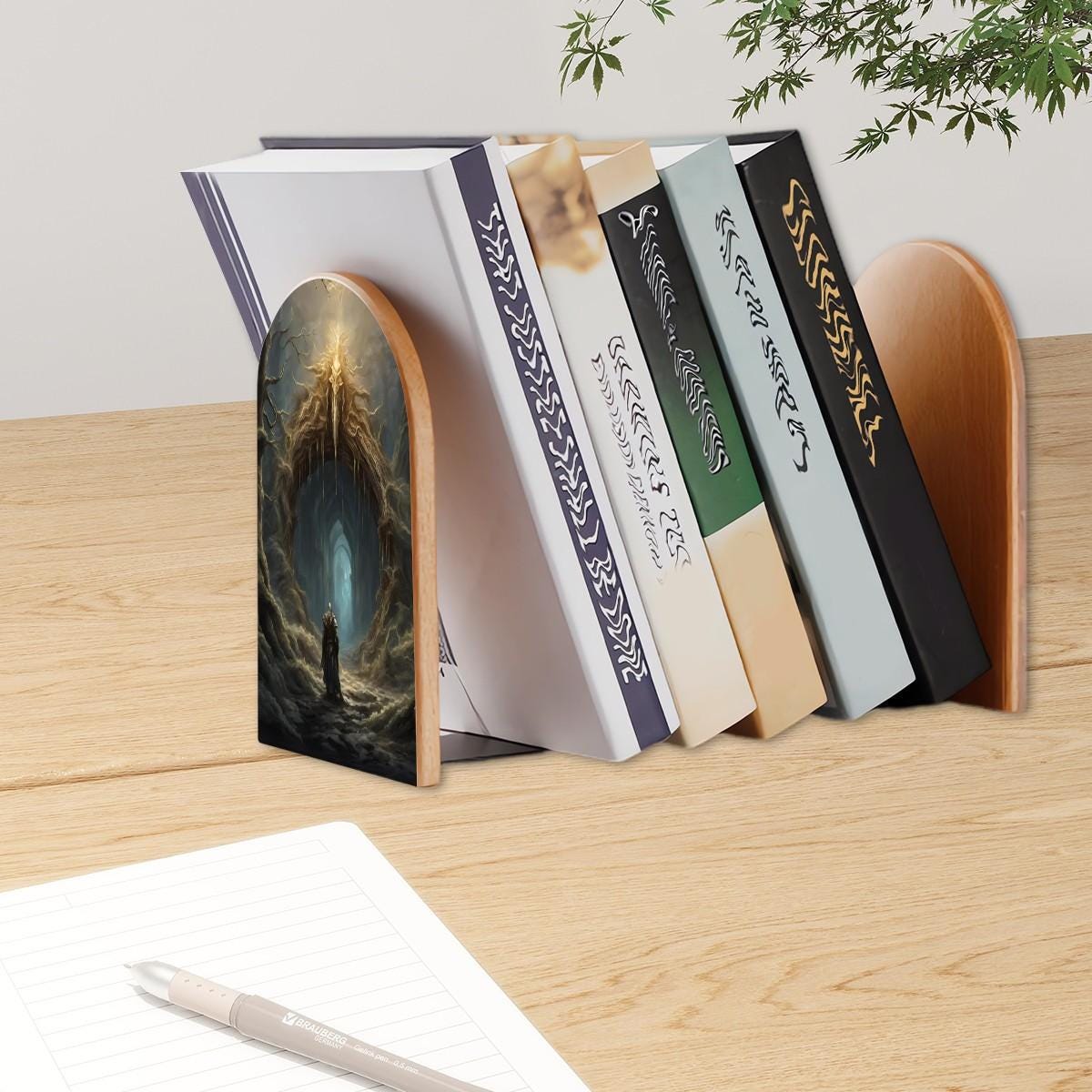 Elden Ring Bookends Age of Sigmar Beech Wood & Iron Night Lord Gamer Decor Dark Souls Video Game Fantasy Bookend Mordheim Gamer Gothic Decor