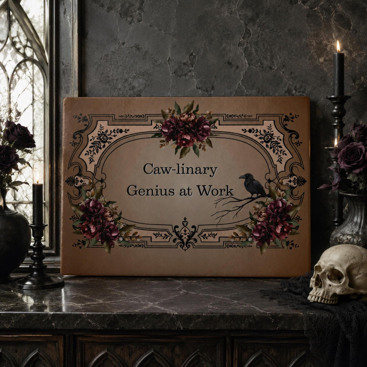 Funny Cutting Board Gifts for Foodies Raven Lover Halloween Fall Host Gift Whimsigoth Home Owner Realtor Closing Gift Edgar Allan Poe Decor
