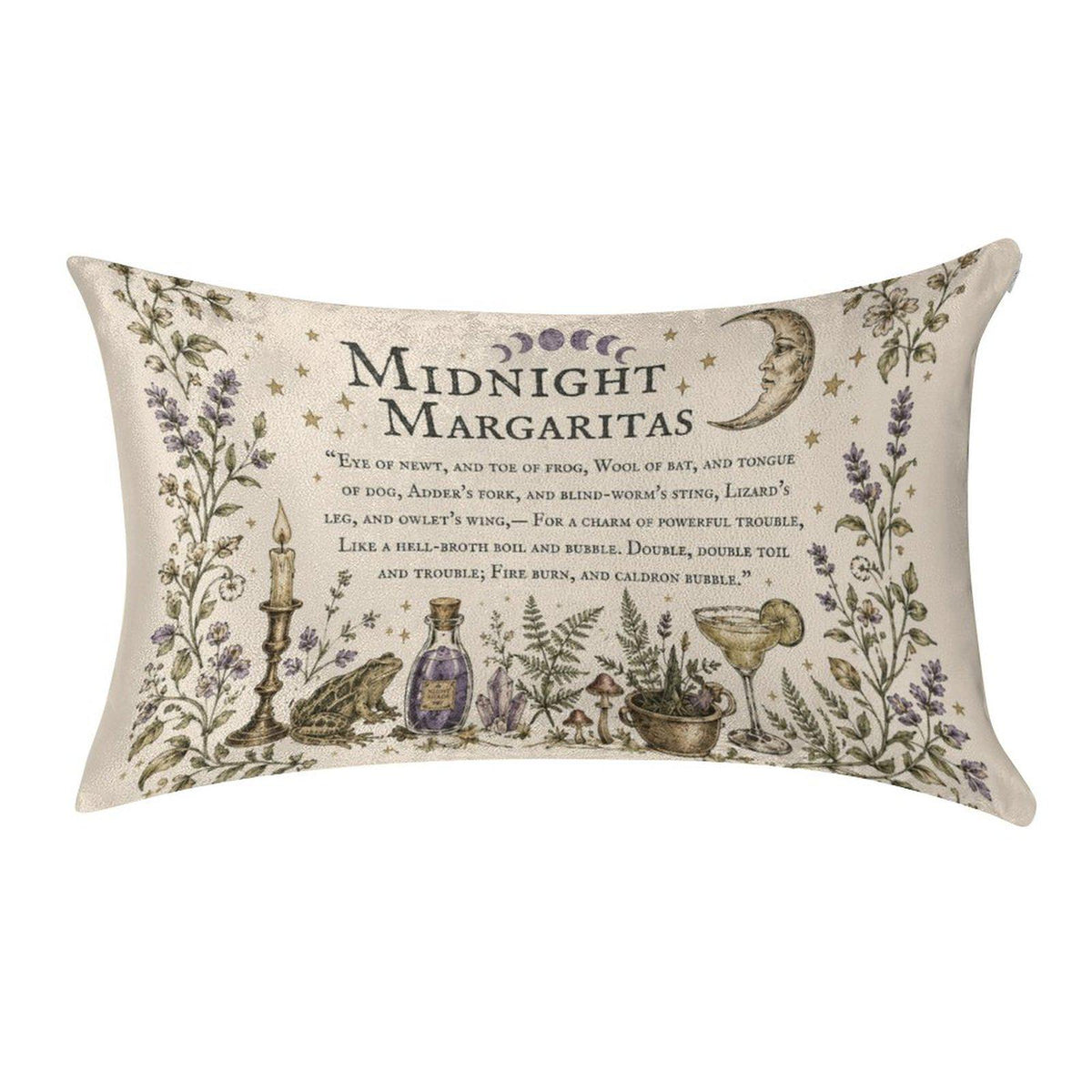 Practical Magic Midnight Margaritas Velvet Pillowcase Witchcore Halloween Throw Pillow Gothic Pillowcase Witch Gifts Decor Goth Witchy Vibes