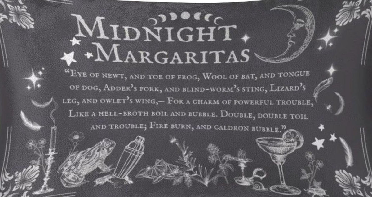 Witchy Halloween Vibes Home Gothic Decor Practical Magic Midnight Margaritas Velvet Pillowcase Witchcore Throw Gothic Pillowcase Giftforher