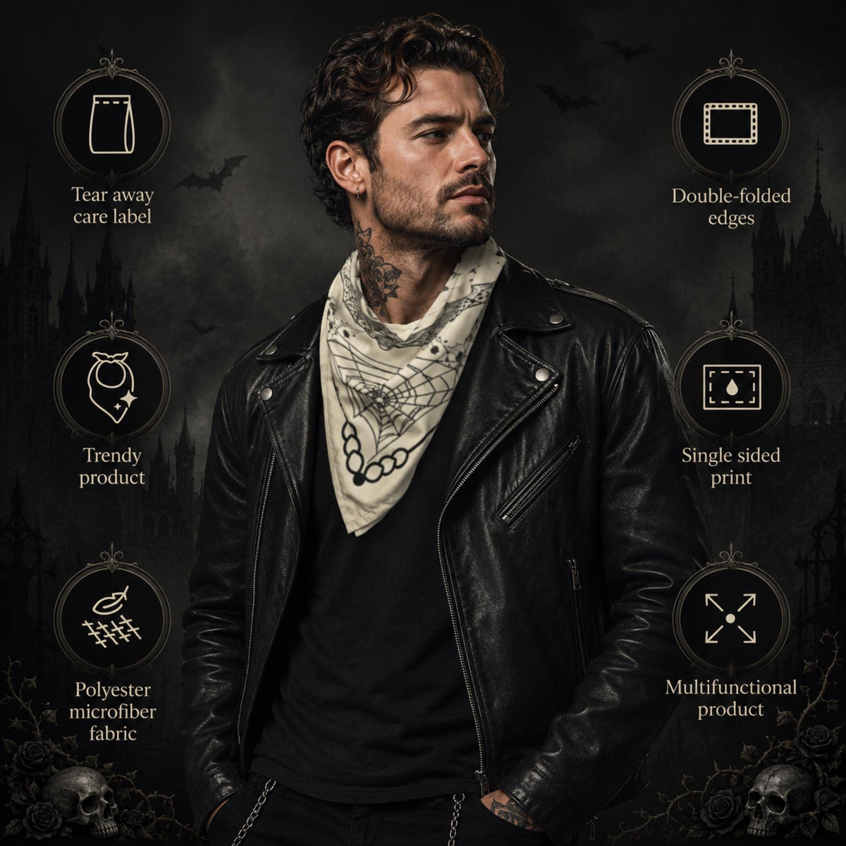 Spiderweb Bat Scarf