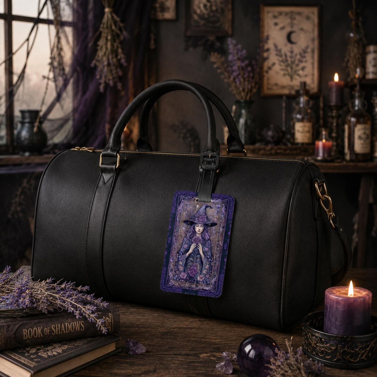 Witchcore Luggage Mystic Travel Decor Bohemian Witch Suitcase Tag Fantasy Occult Accessories Travel Suitcase Decoration Luggage Pagan Gift