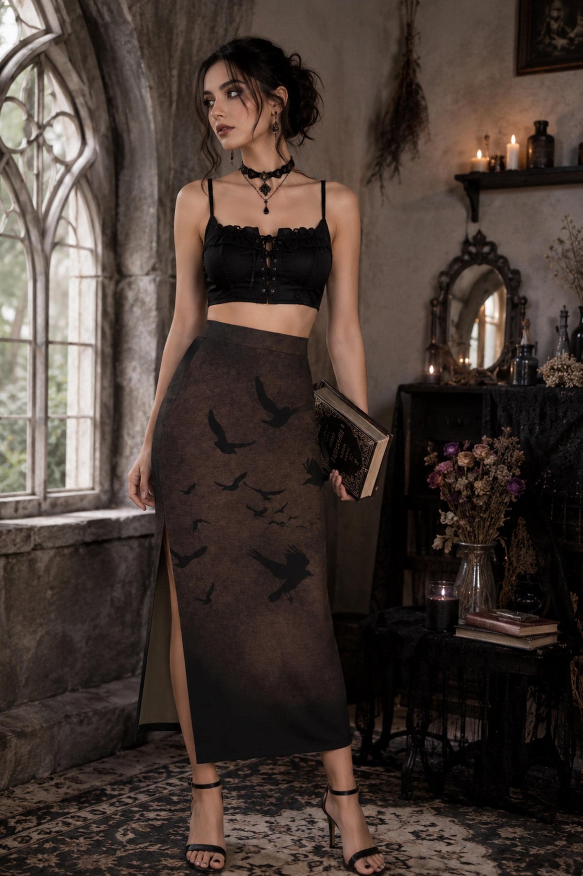 Murder of Crows Palazzo Pants and Skirt Design Collection