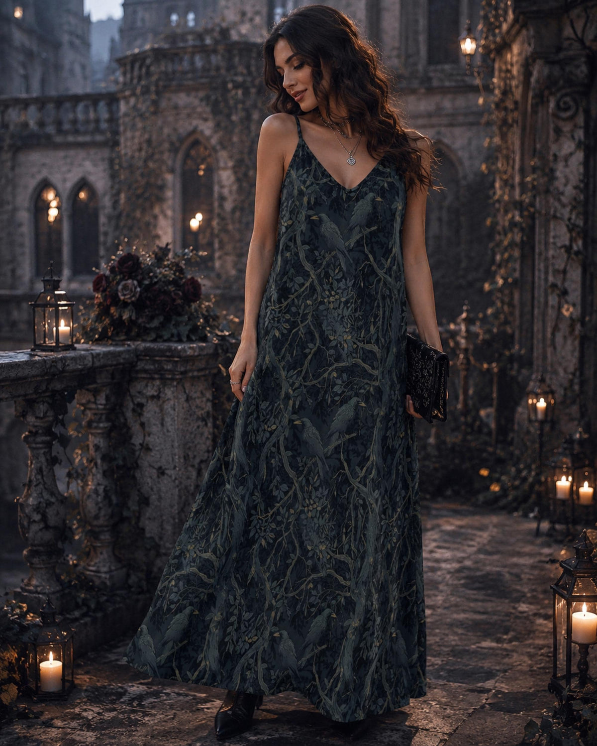 Dark Crows William Morris Dress Design Collection