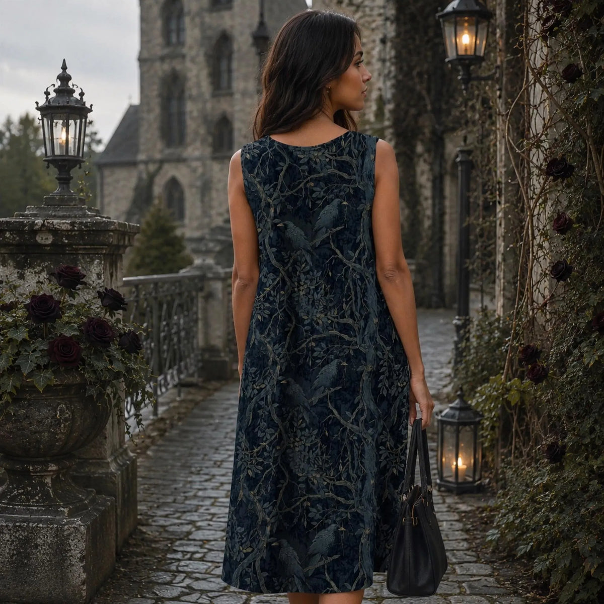 Dark Crows William Morris Dress Design Collection