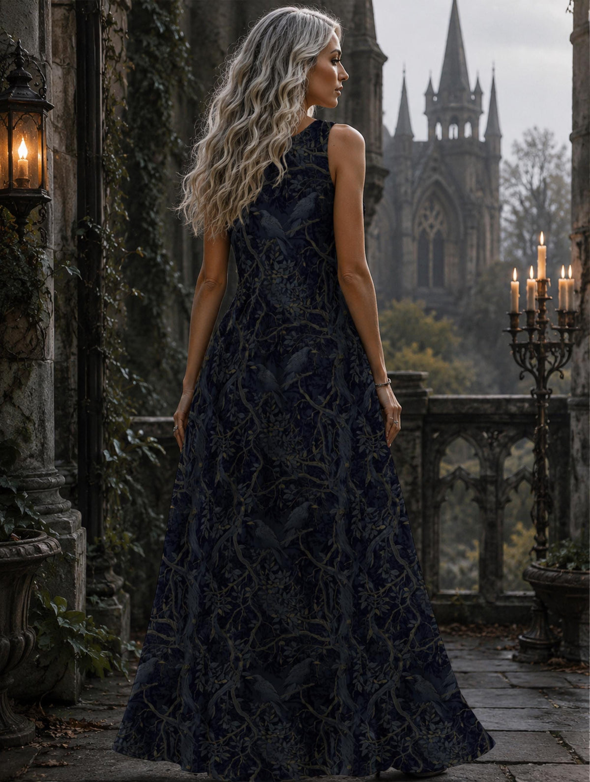 Dark Crows William Morris Dress Design Collection