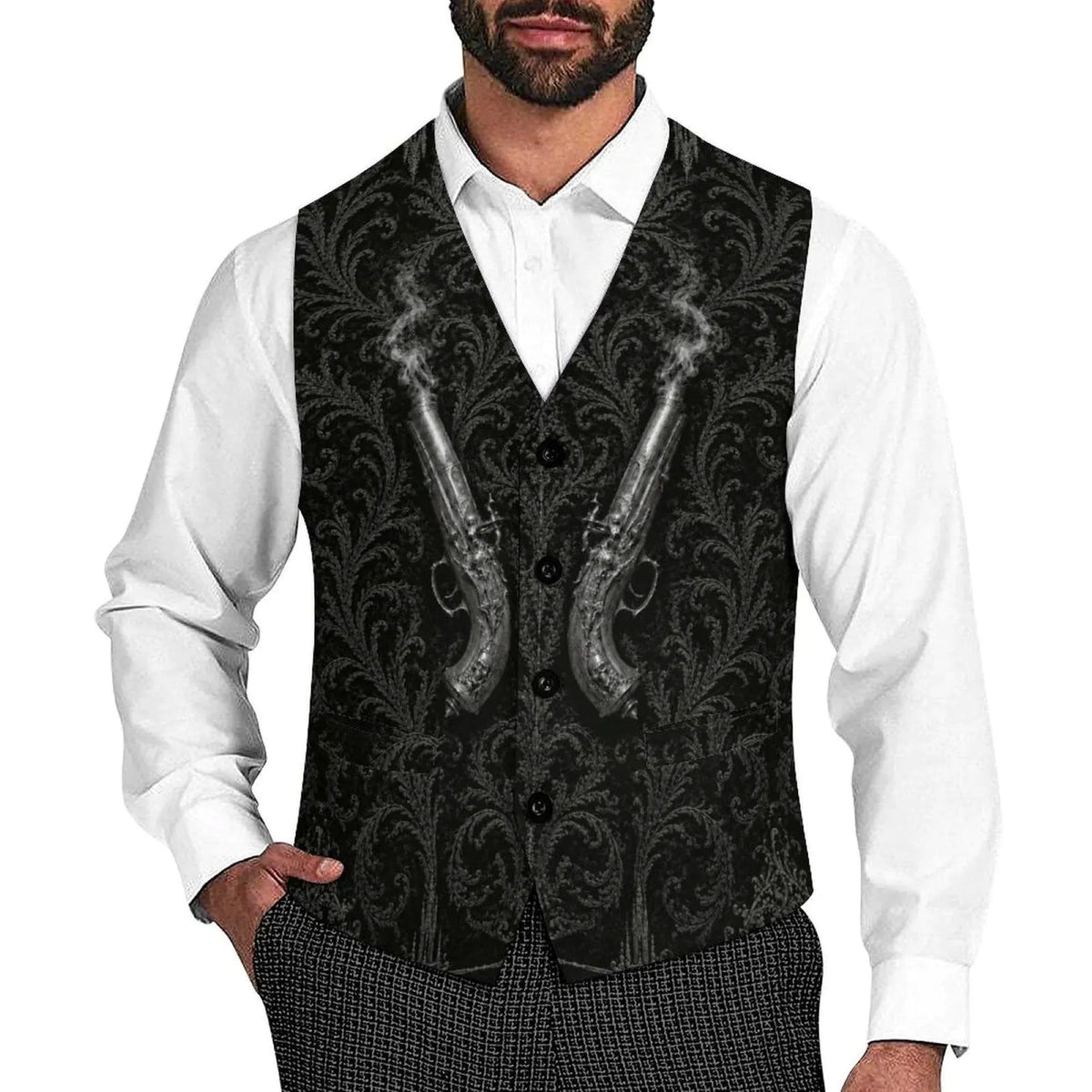 Father of Mayhem Route 66 Goth Clothes Vest Backroom Menswear Southern Gothic Gift Idea for Boyfriend Green Vest Western Cool Dads Club