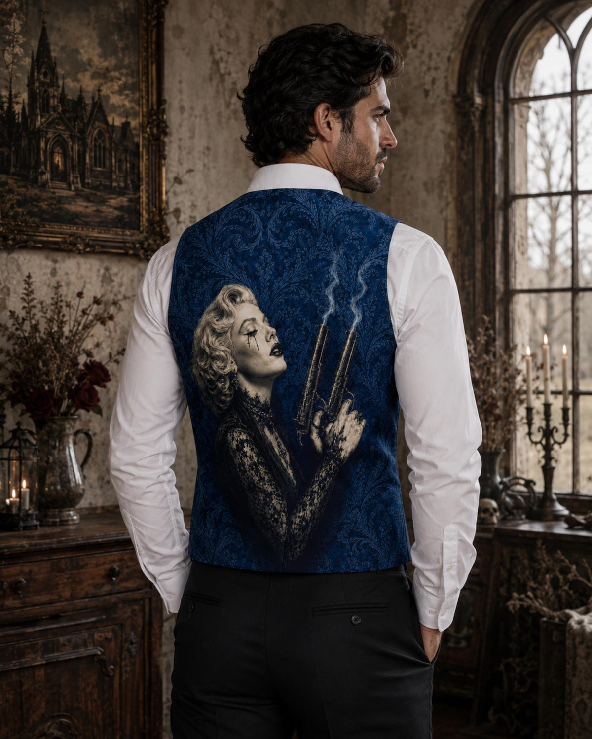 Father of Mayhem Route 66 Goth Clothes Vest Backroom Menswear Southern Gothic Gift Idea for Boyfriend Green Vest Western Cool Dads Club