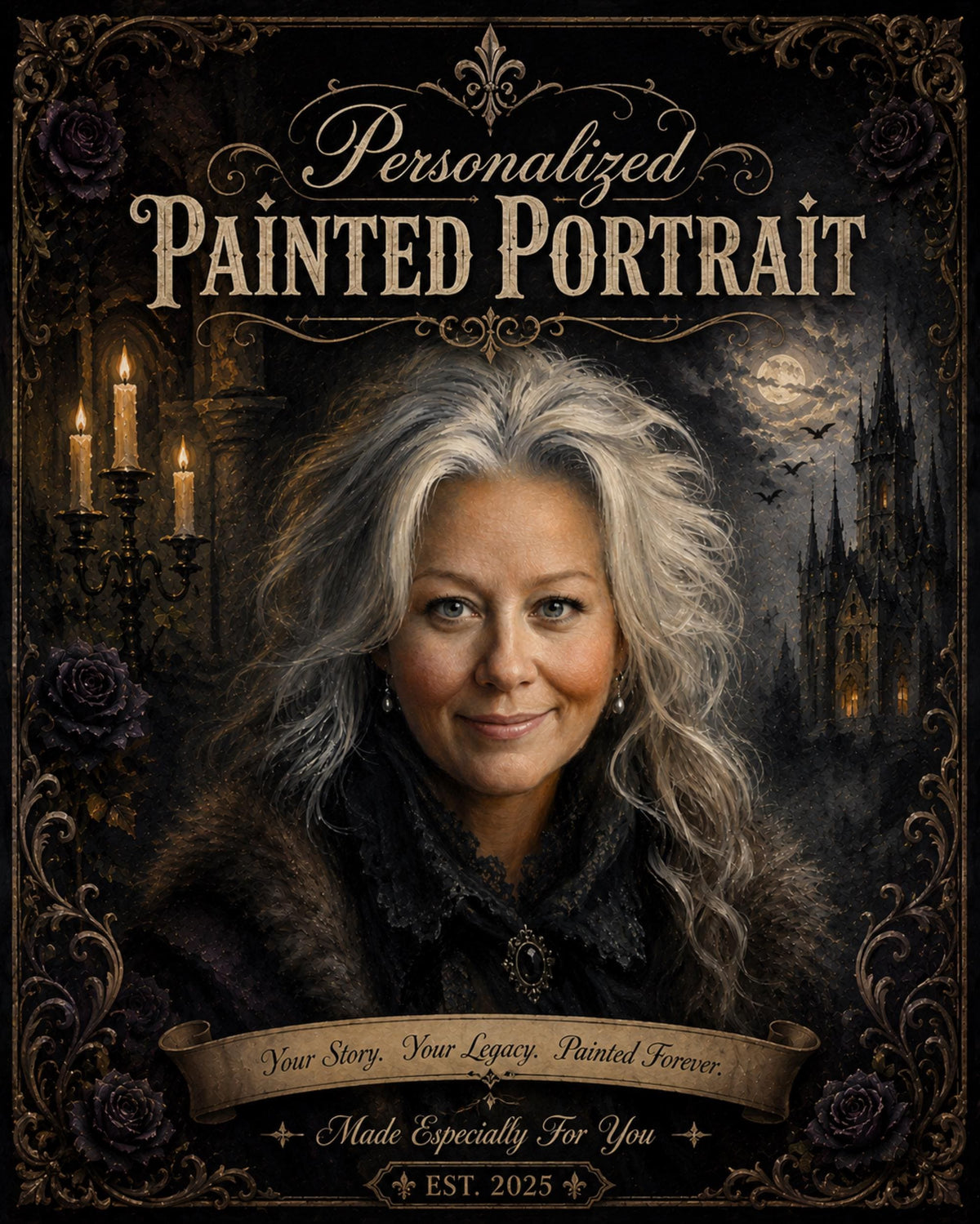 Personalized Painted Gothic Portrait Family Design Collection