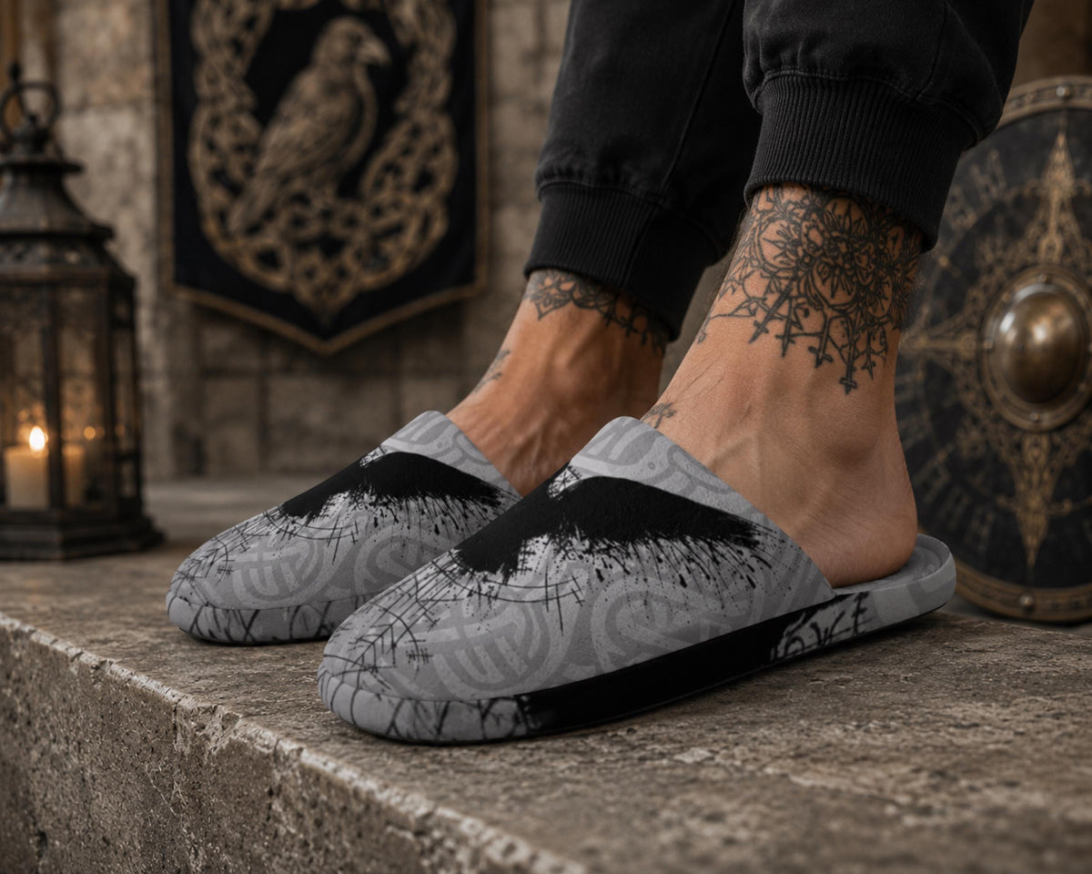 Viking Crow Design His & Her Slippers