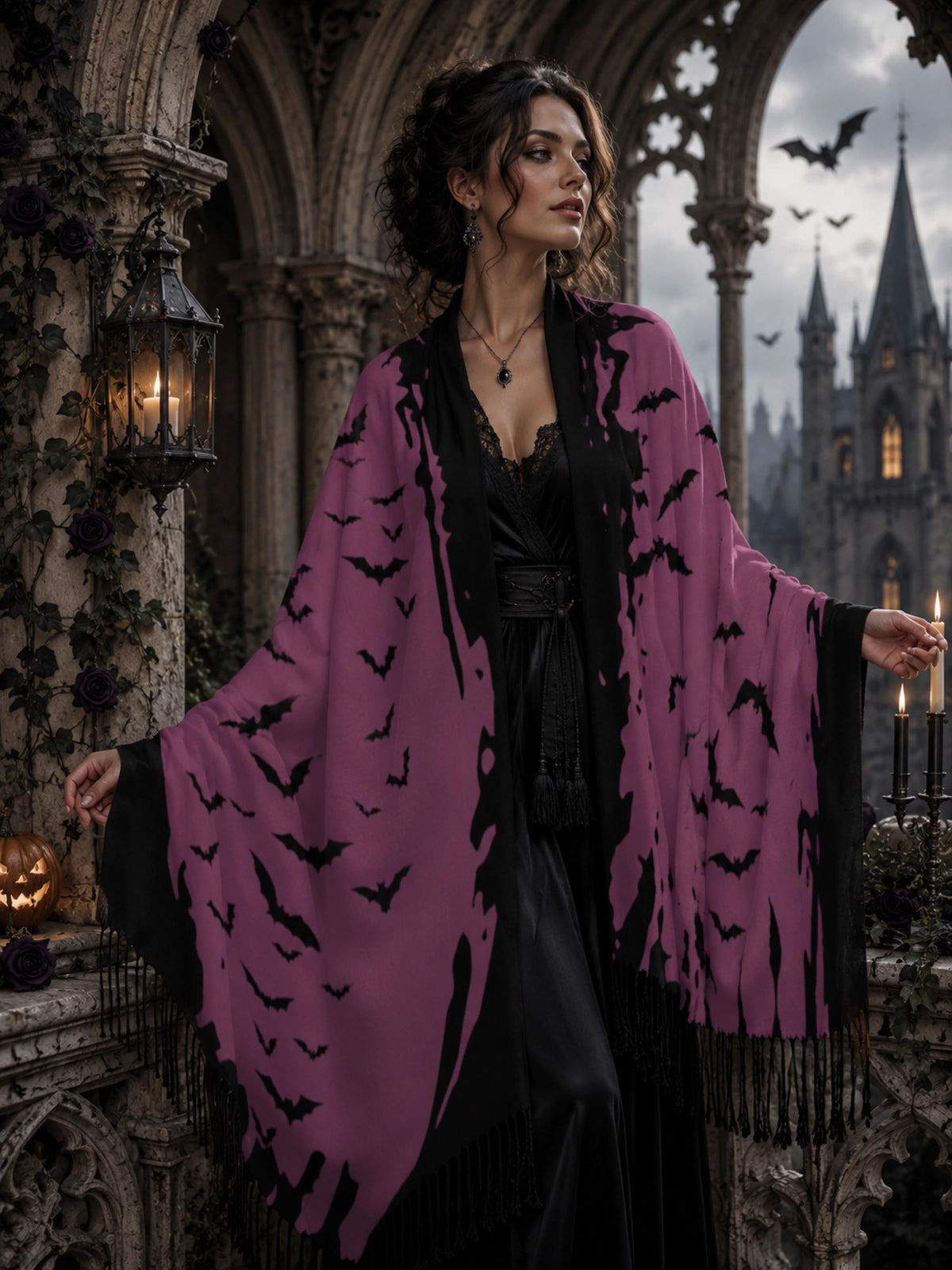 Fall Host Gift Idea for Halloween Pagan Bat Scarf Gift for Sister Dead Poets Society Wrap Goth Merch for the Holidays Witchy Bat Shawl Wrap