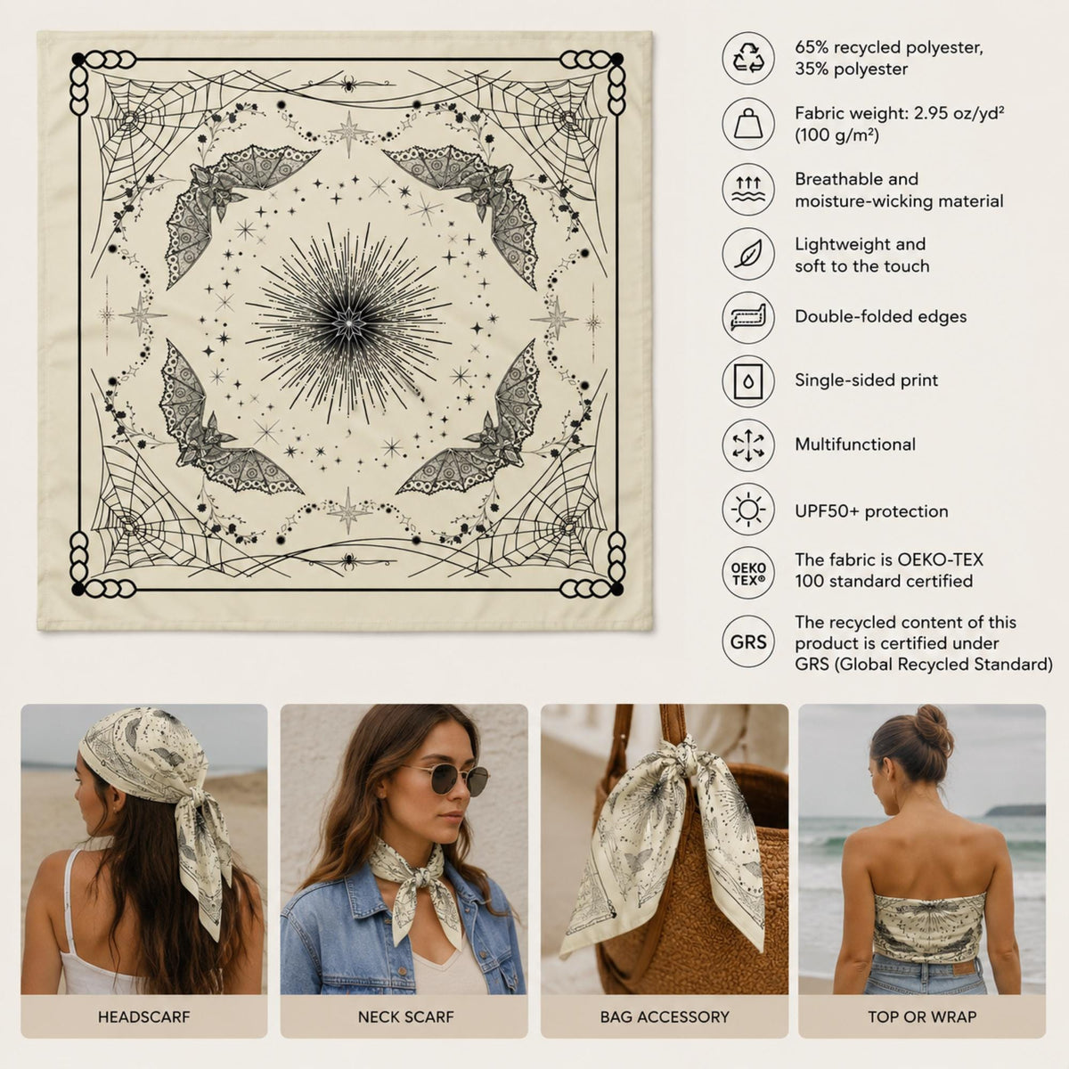 Spiderweb Bat Scarf