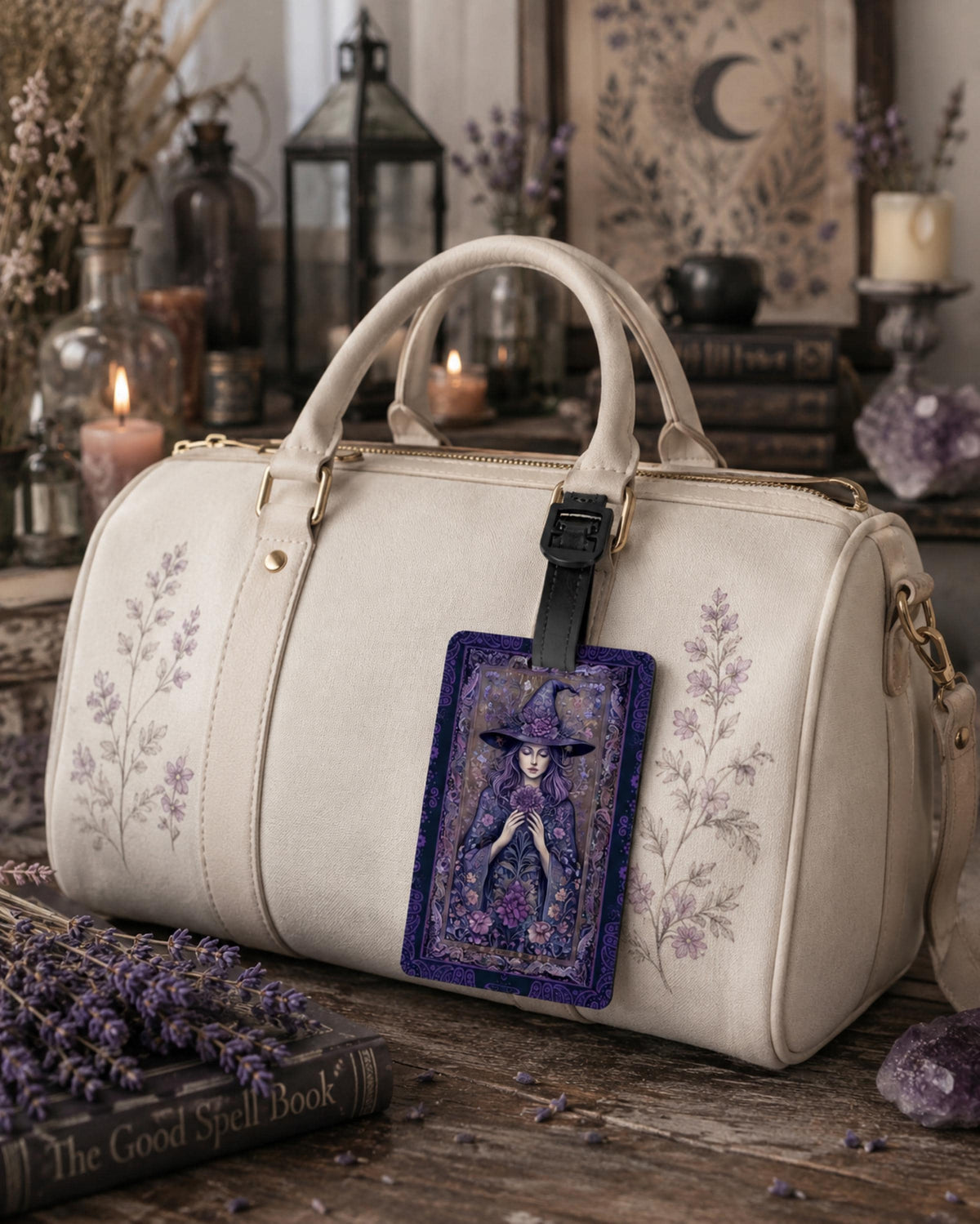 Witchcore Luggage Mystic Travel Decor Bohemian Witch Suitcase Tag Fantasy Occult Accessories Travel Suitcase Decoration Luggage Pagan Gift