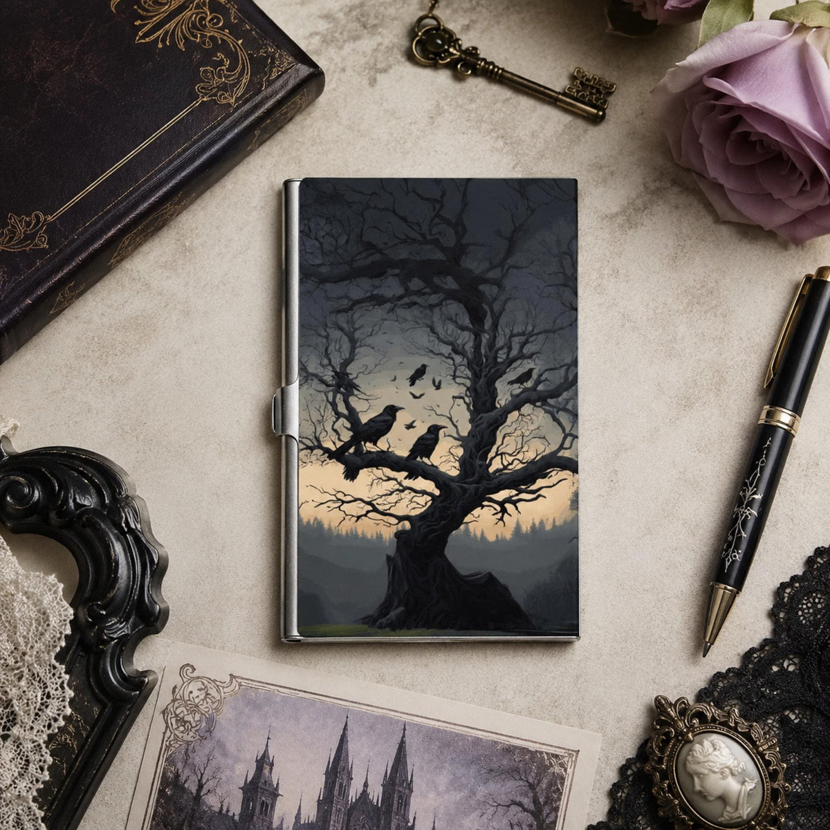 Spooky Raven Stash Box Goth Gift
