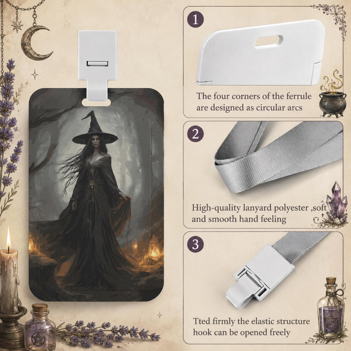 Spooky Witchy Lanyard Gift Badge