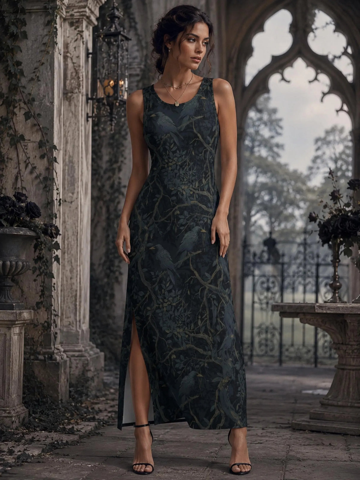 Dark Crows William Morris Dress Design Collection