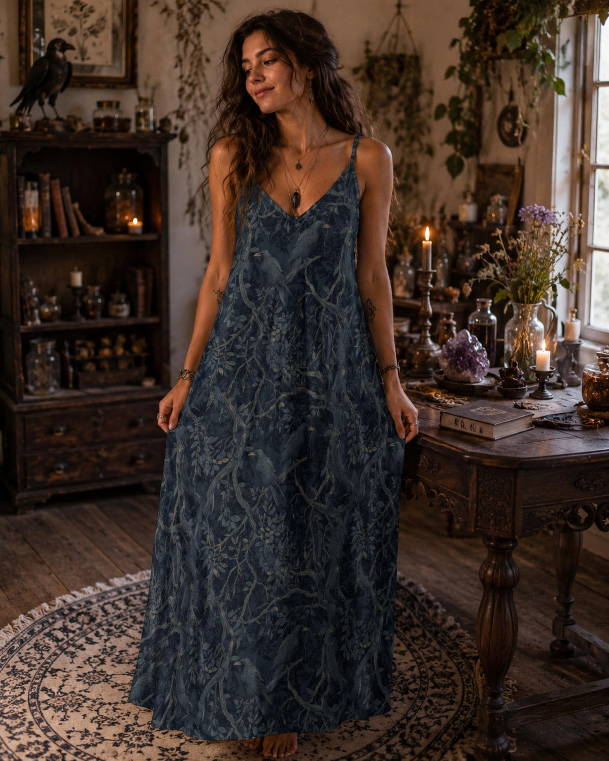 Dark Crows William Morris Dress Design Collection