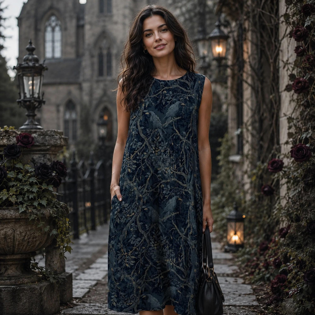 Dark Crows William Morris Dress Design Collection