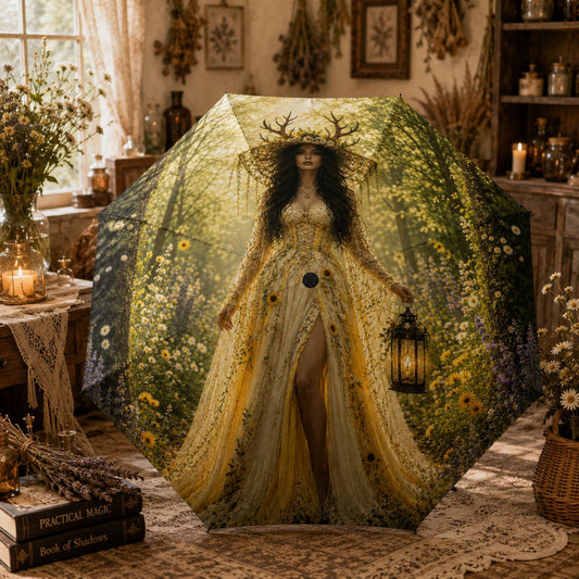 Elen of the Ways Summer Pastel Goth Girl Birthday Gift Spooky Witchy Holiday Essentials Cottagecore Witch Umbrella Witchcore Practical Magic