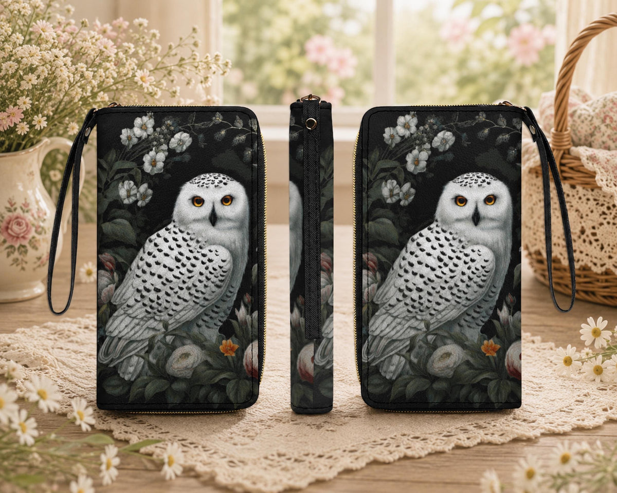 Cottagecore Snow Owl Wallet & Wristlet