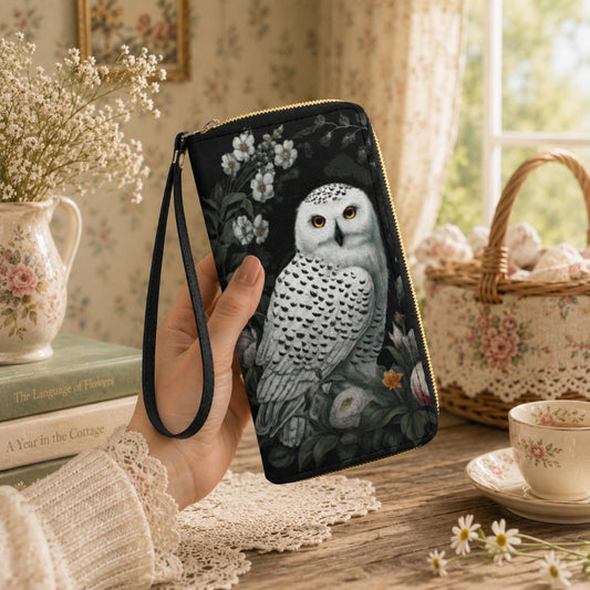 Cottagecore Snow Owl Wallet & Wristlet