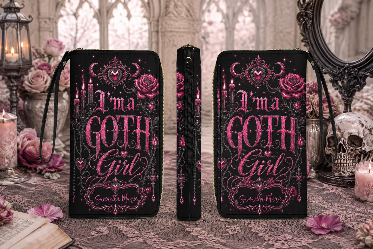 Goth Girl Emo Gift for Bestie Personalized Wristlet