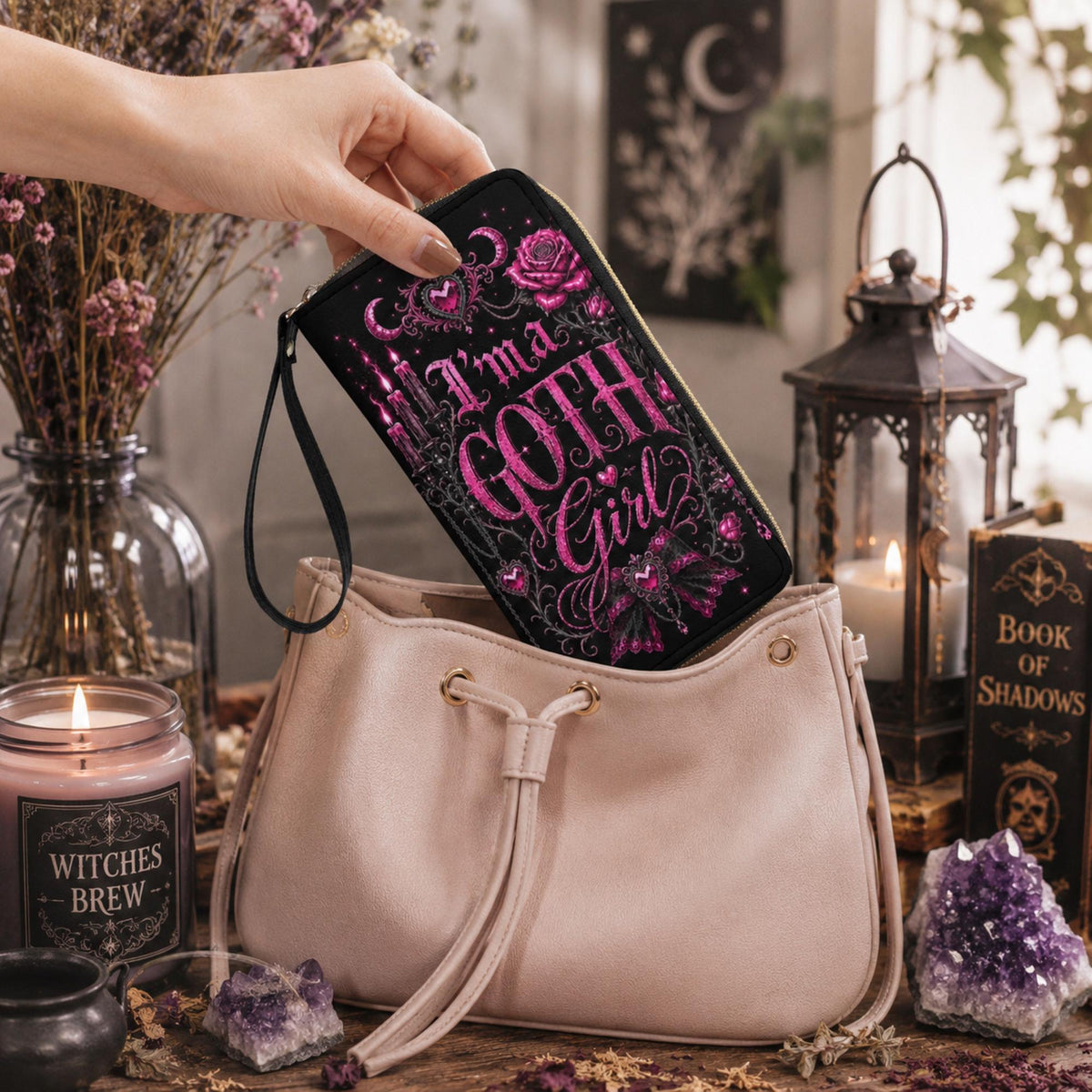 Goth Girl Emo Gift for Bestie Personalized Wristlet