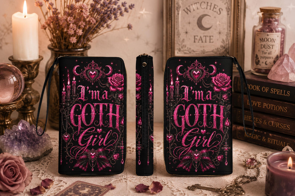 Goth Girl Emo Gift for Bestie Personalized Wristlet