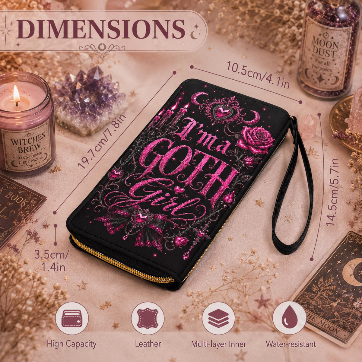 Goth Girl Emo Gift for Bestie Personalized Wristlet