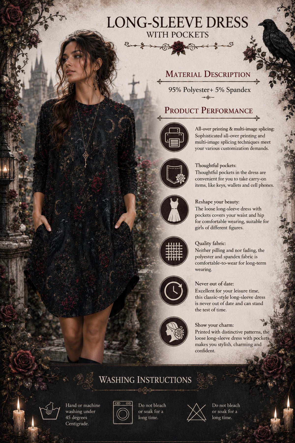 Dark Romance Celestial Crows Dress and Accessory Collection
