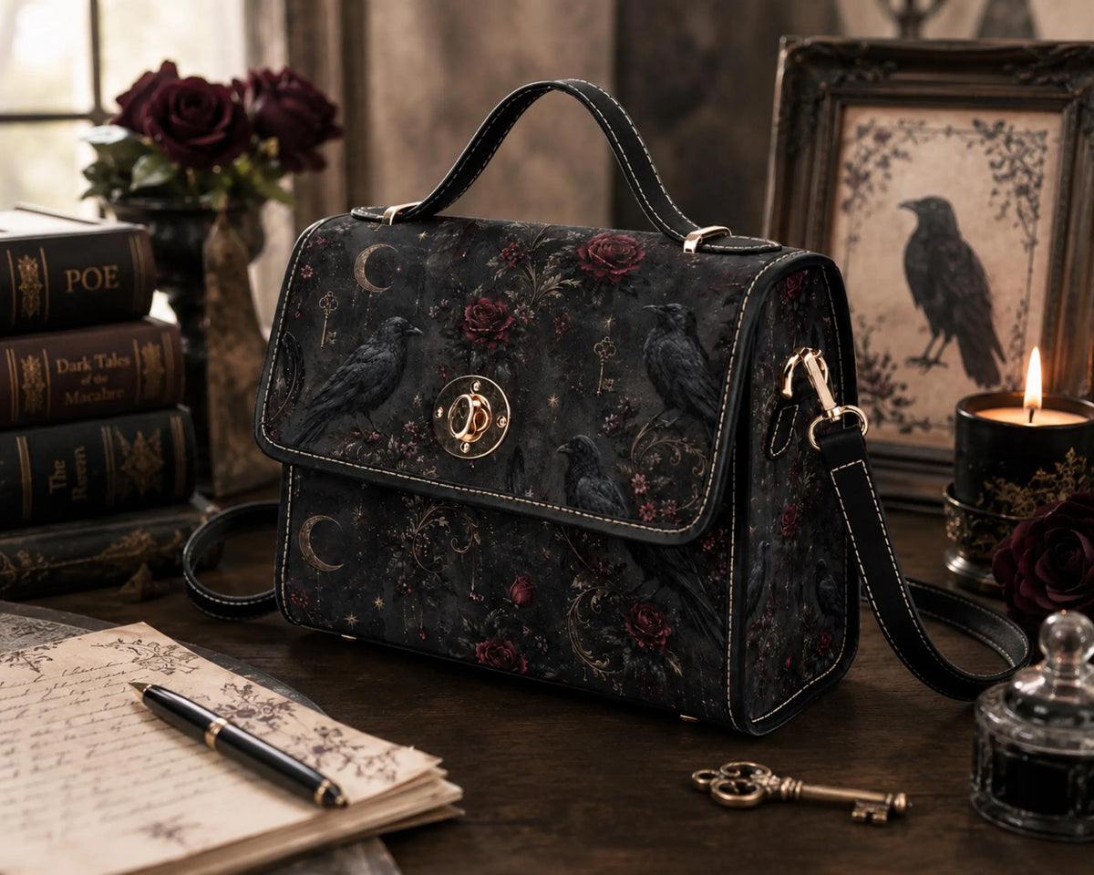 Dark Romance Celestial Crows Dress and Accessory Collection
