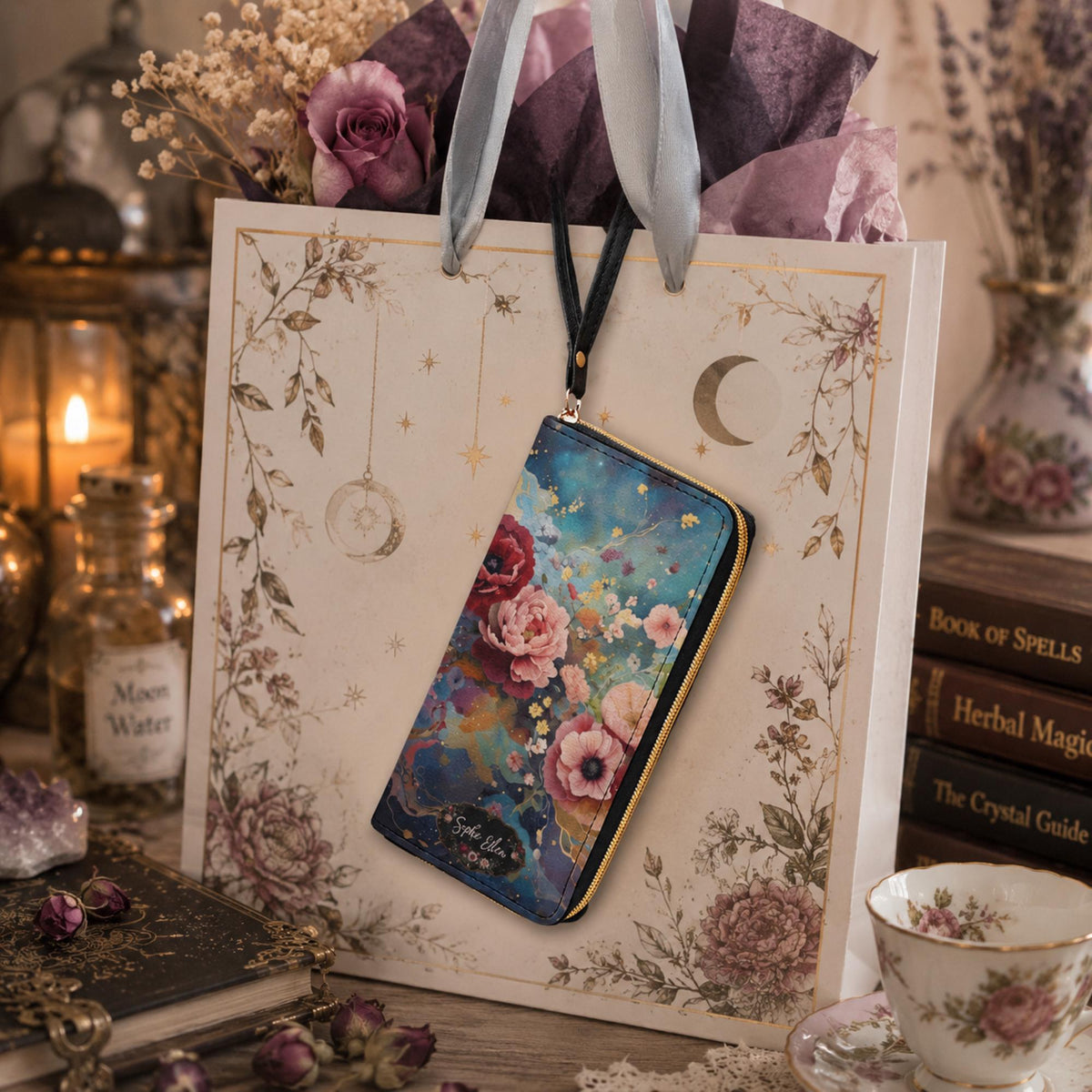 Celestial Rose Personalized Wristlet