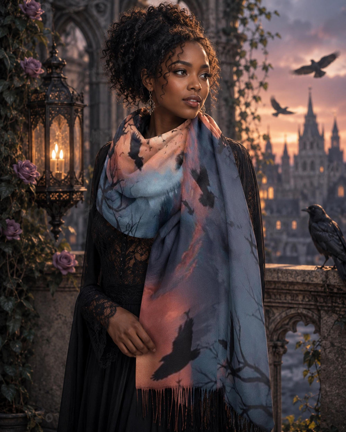 Elegant Gothic Victorian Crow Lover Gift Raven Moody Aesthetic for Dark Academia Gift for Alternative Woman Corporate Goth Gifts for Bestie