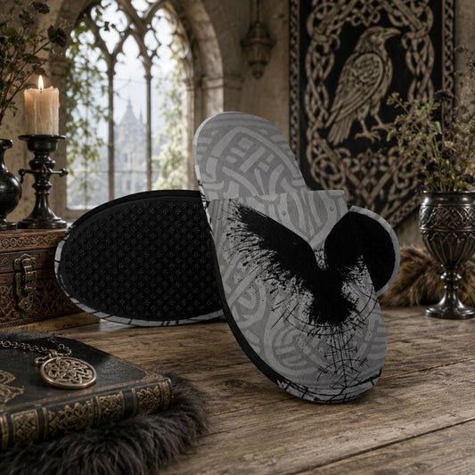 Viking Crow Design His & Her Slippers