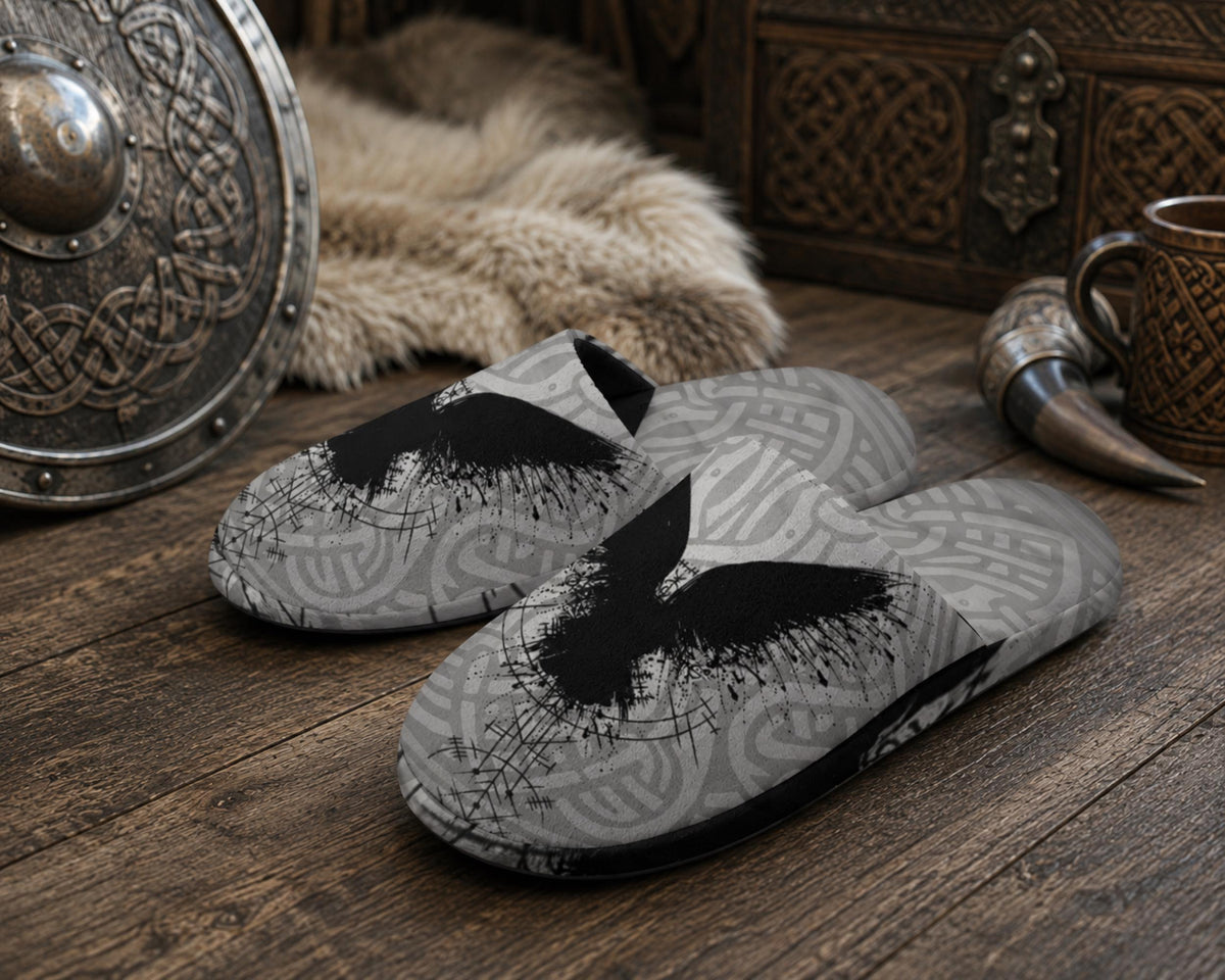 Viking Crow Design His & Her Slippers