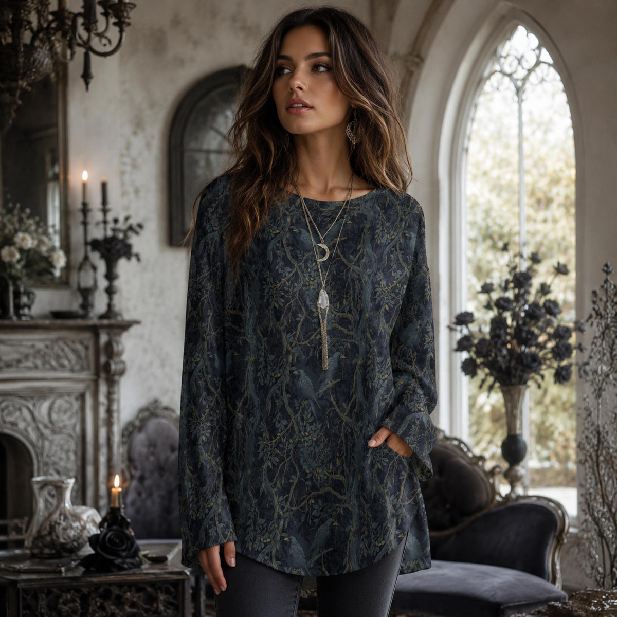 Dark Cottagecore Edgar Allan Poe Inspired Crow Holiday Apparel