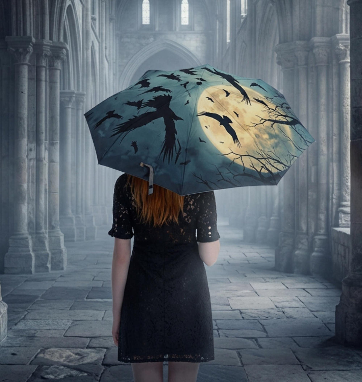 Crow Lover Gift for Professional Goth Boss Raven Auto Umbrella Dark Academia Office Decor Witchy Goblincore Moody Aesthetic Gift for Bestie