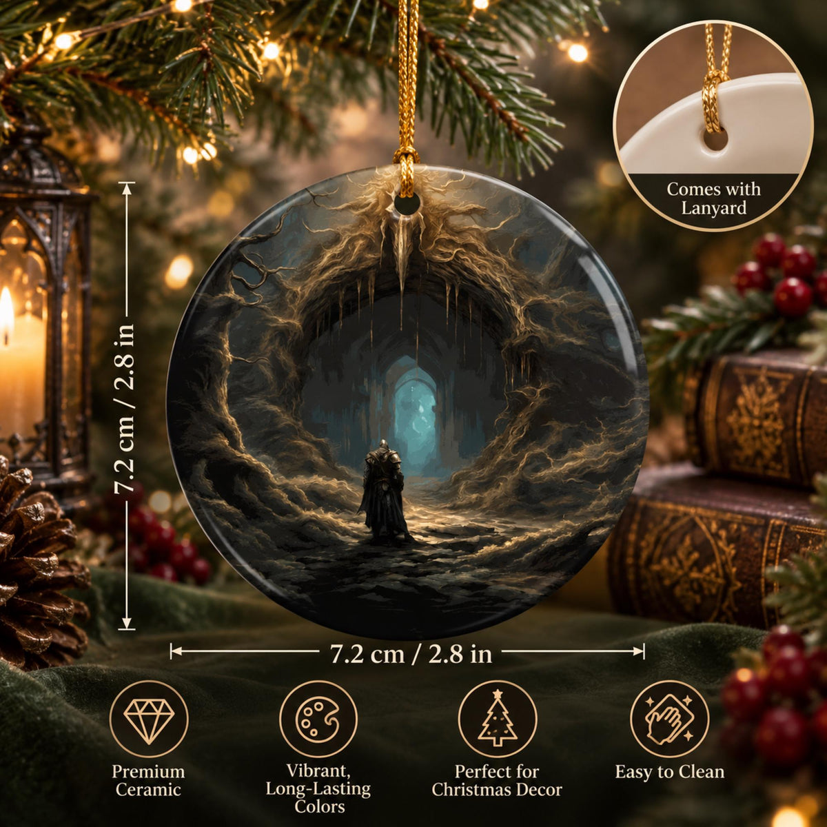 Dark Souls Video Gamer Merch Gift Idea Elden Ring Christmas Ornament Age of Sigmar Fantasy Gamer Decor nerdy gift Gothic Home Accessory