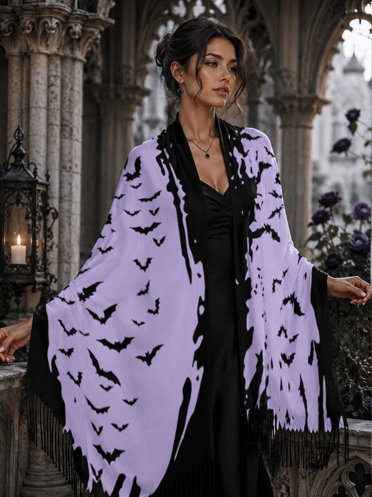 Fall Host Gift Idea for Halloween Pagan Bat Scarf Gift for Sister Dead Poets Society Wrap Goth Merch for the Holidays Witchy Bat Shawl Wrap