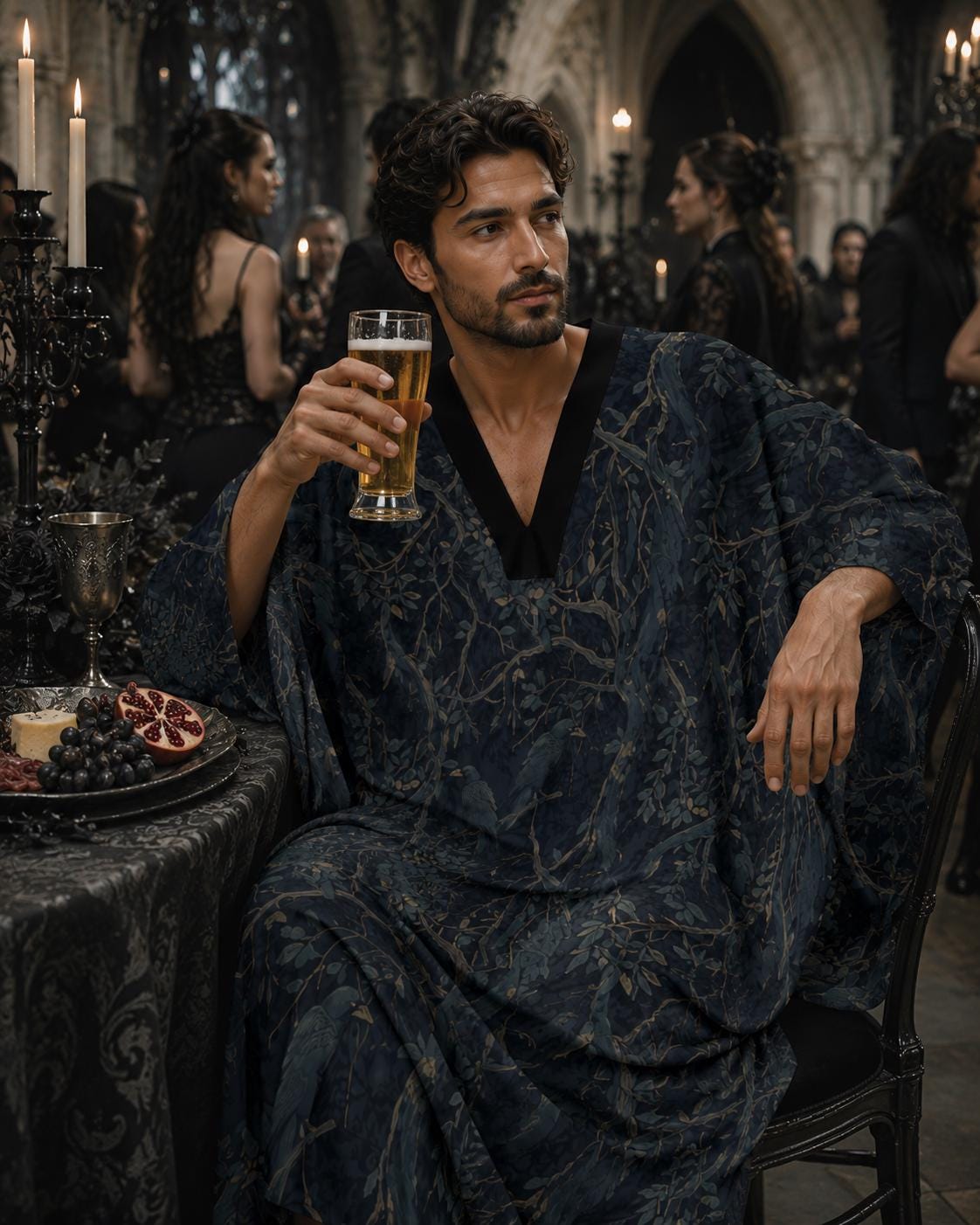 Grooms Guest Wedding Outfit for Men Alternative Vacation Clothing Egyptian Kaftan Beach Cover Up Dark Academia Butterfly Sleeve Men's Kurta