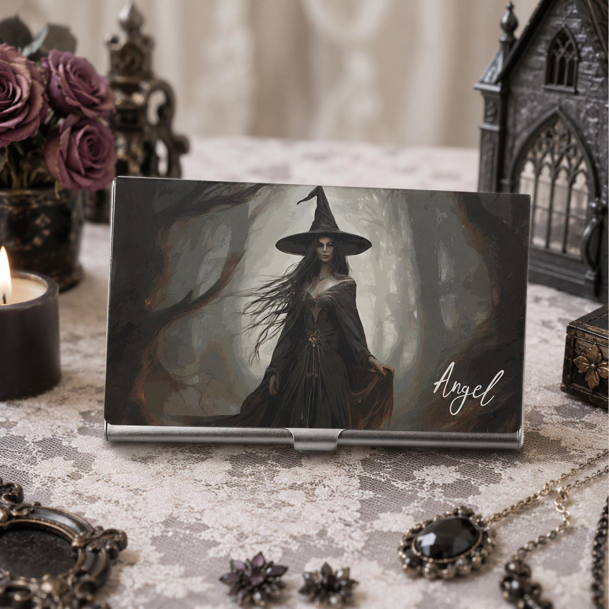 Witch Business Card Holder Personalized Gift